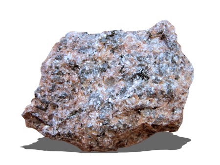 גרניט. ניתן להבחין בין שלשה סוגי/צבעי המינרלים העיקריים: #קוורץ - לבן #מיקה - שחור #פלדספר - ורוד